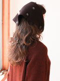 Felted Dotty Shawl in Brown and Grey