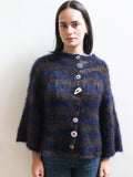 Fluffy Cardigan in Dark Blue Stripe