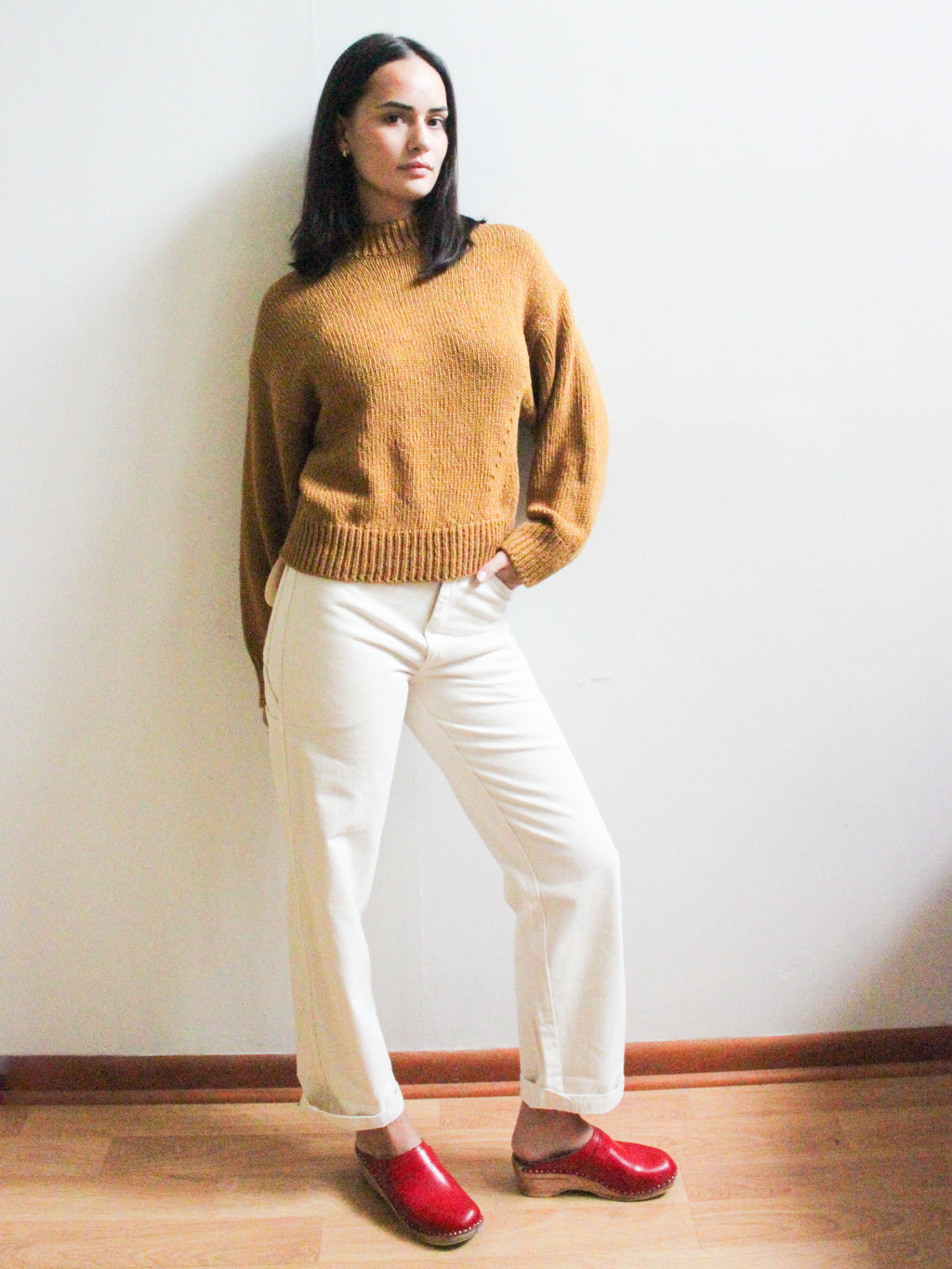 Zoe Cotton Sweater in Dijon