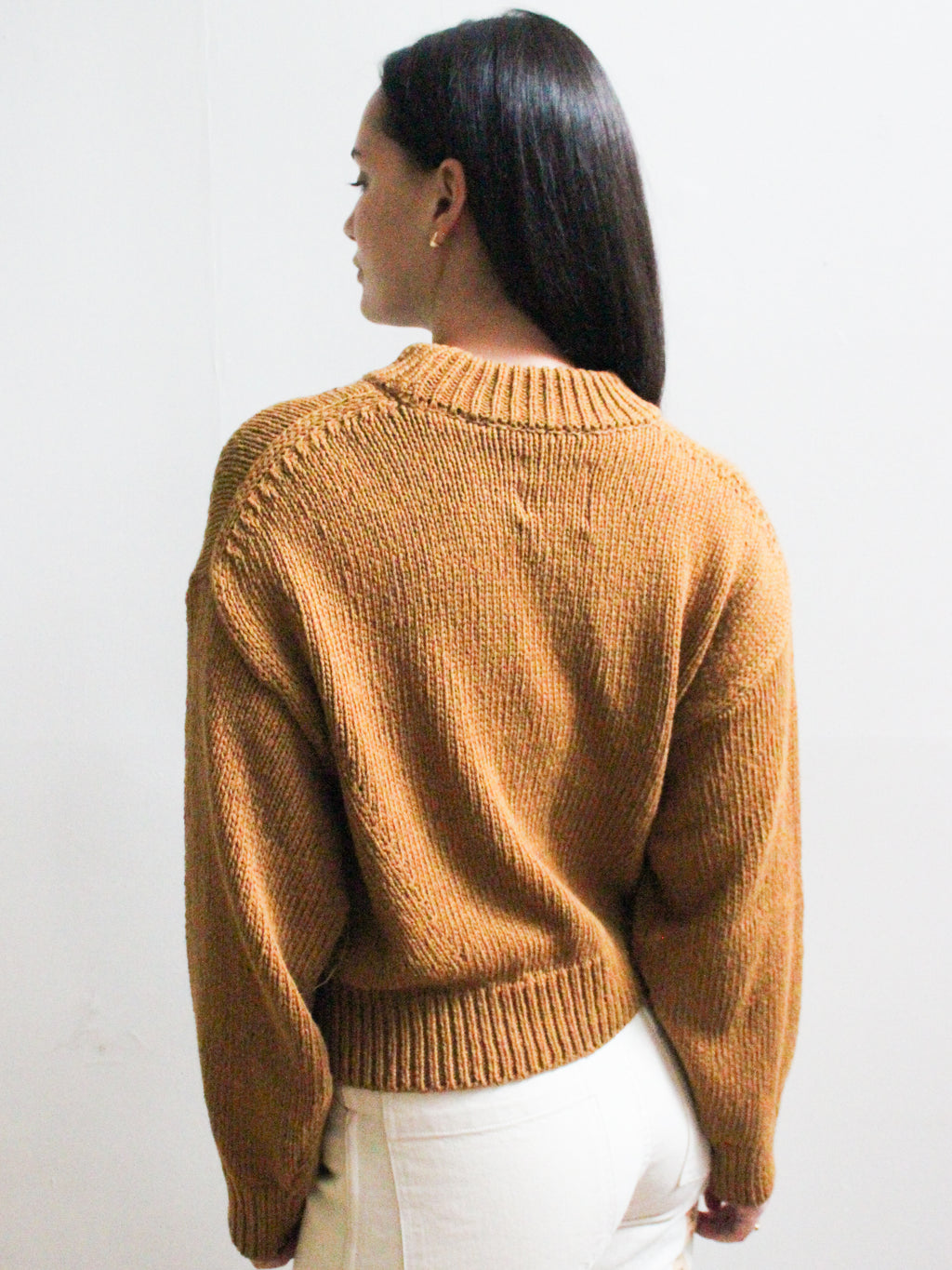 Zoe Cotton Sweater in Dijon