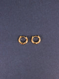 Organic Huggie Hoops in Gold