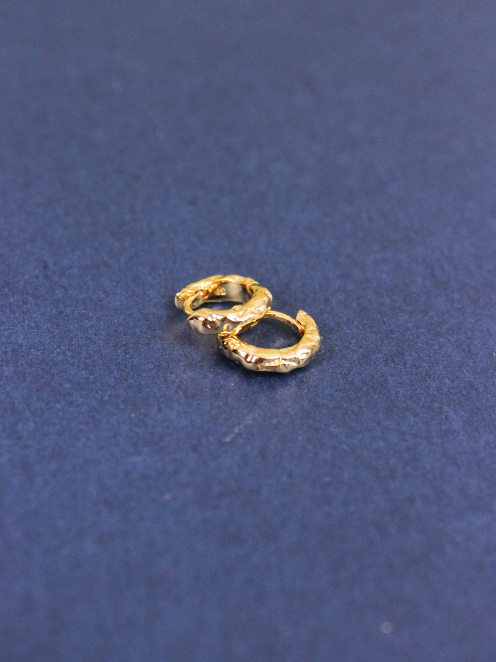Organic Huggie Hoops in Gold