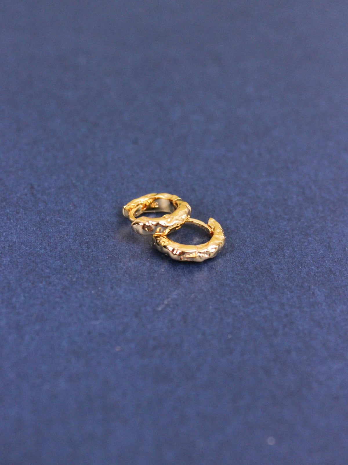 Organic Huggie Hoops in Gold