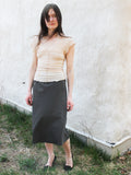 90's Bias Skirt in Slack Stripe Grey